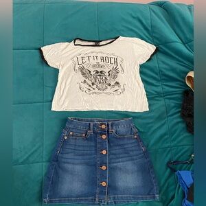 No Boundaries Denim Blue Jean Skirt  Size 5 Junior